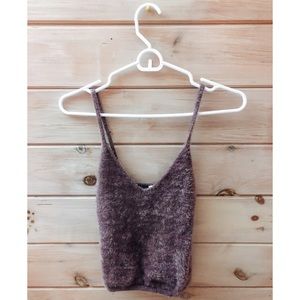 purple fuzzy garage tank top